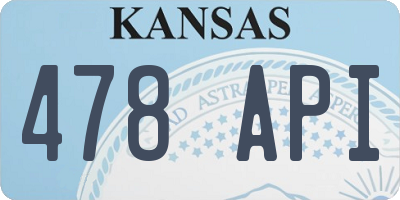 KS license plate 478API