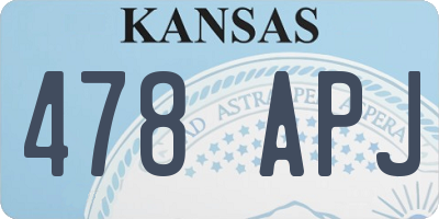 KS license plate 478APJ