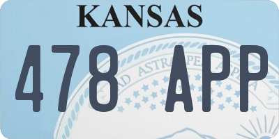 KS license plate 478APP