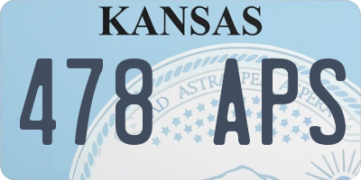 KS license plate 478APS