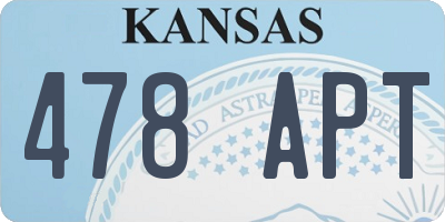 KS license plate 478APT