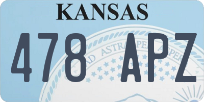 KS license plate 478APZ