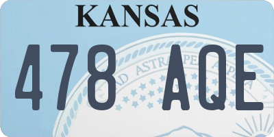 KS license plate 478AQE