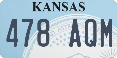 KS license plate 478AQM