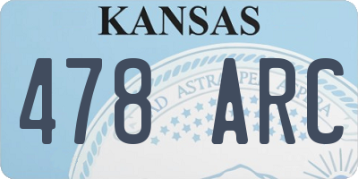 KS license plate 478ARC