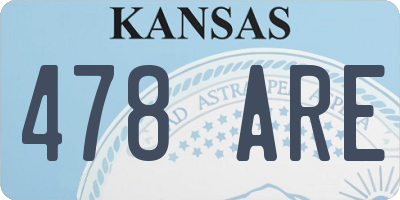 KS license plate 478ARE
