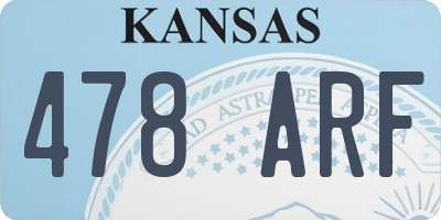 KS license plate 478ARF