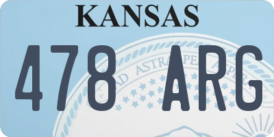 KS license plate 478ARG