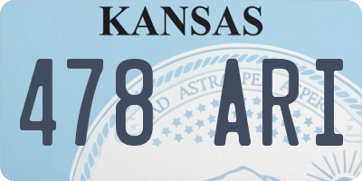 KS license plate 478ARI