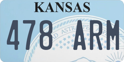 KS license plate 478ARM