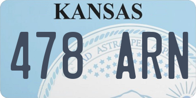 KS license plate 478ARN