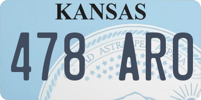 KS license plate 478ARO