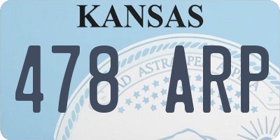 KS license plate 478ARP