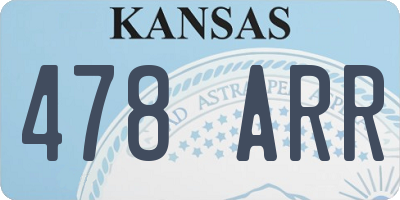 KS license plate 478ARR
