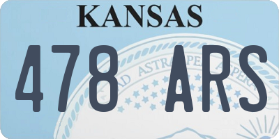 KS license plate 478ARS