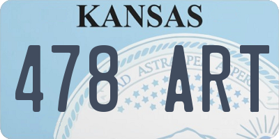 KS license plate 478ART