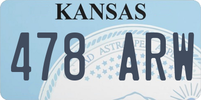 KS license plate 478ARW