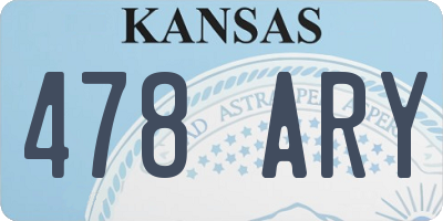 KS license plate 478ARY