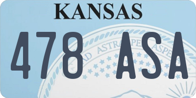KS license plate 478ASA