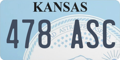KS license plate 478ASC