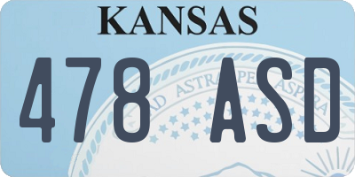 KS license plate 478ASD