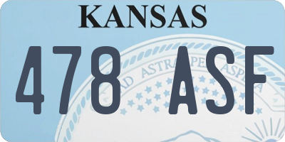 KS license plate 478ASF