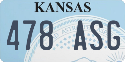 KS license plate 478ASG