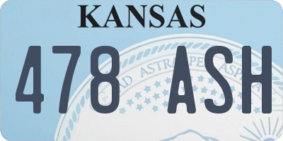 KS license plate 478ASH
