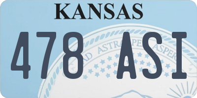 KS license plate 478ASI