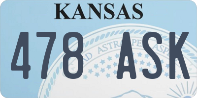 KS license plate 478ASK