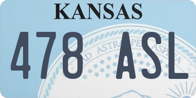 KS license plate 478ASL