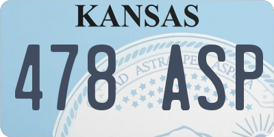 KS license plate 478ASP