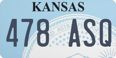 KS license plate 478ASQ