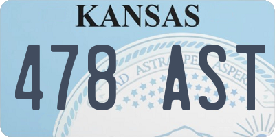 KS license plate 478AST