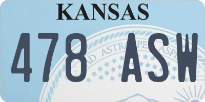 KS license plate 478ASW
