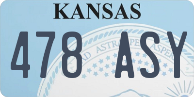 KS license plate 478ASY