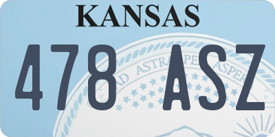 KS license plate 478ASZ