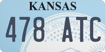 KS license plate 478ATC