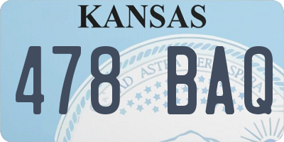 KS license plate 478BAQ