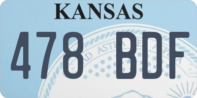 KS license plate 478BDF