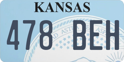 KS license plate 478BEH