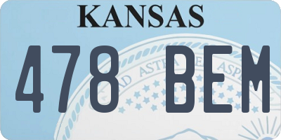 KS license plate 478BEM