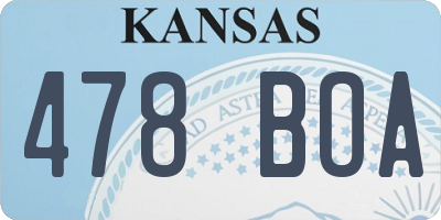 KS license plate 478BOA