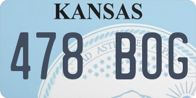 KS license plate 478BOG