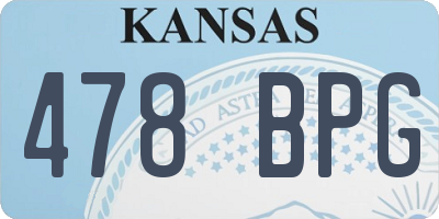 KS license plate 478BPG
