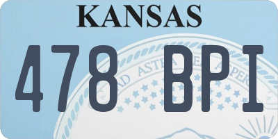 KS license plate 478BPI