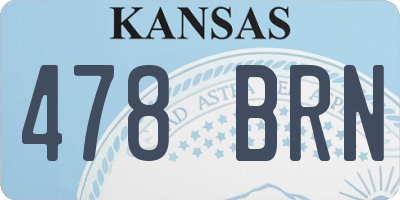 KS license plate 478BRN