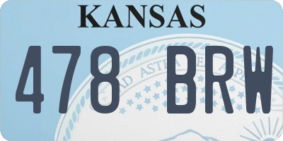 KS license plate 478BRW