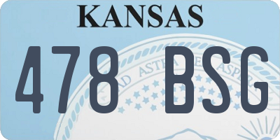 KS license plate 478BSG