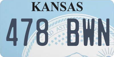 KS license plate 478BWN